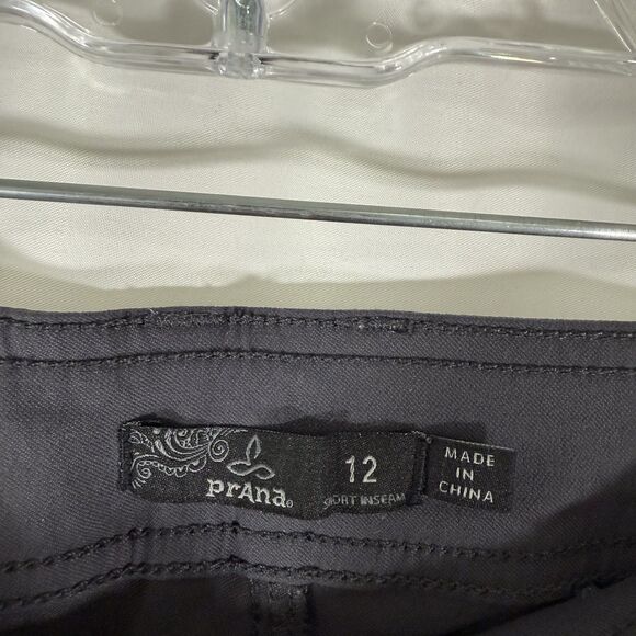 prAna Hiking Pants Women's 12 Dark Grey Nylon Snap Pockets 2 Button Zip - Picture 7 of 12